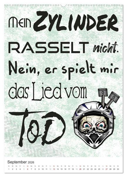 Produktbild: Coole Biker-Spr&uuml;che (Wandkalender 2026 DIN A2 hoch), CALVENDO Monatskalender
