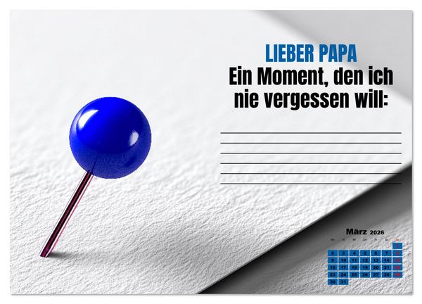 Produktbild: Kalender f&uuml;r Papa - Was ich dir sagen will (Wandkalender 2026 DIN A4 quer), CALVENDO Monatskalender