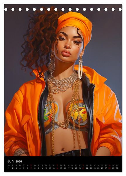 Produktbild: Rap Queens. Badass Attitude im Streetwear-Charme (Tischkalender 2026 DIN A5 hoch), CALVENDO Monatskalender