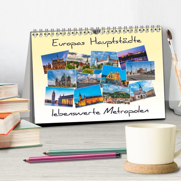 Produktbild: Europas Hauptst&auml;dte &ndash; lebenswerte Metropolen (Tischkalender 2026 DIN A5 quer), CALVENDO Monatskalender