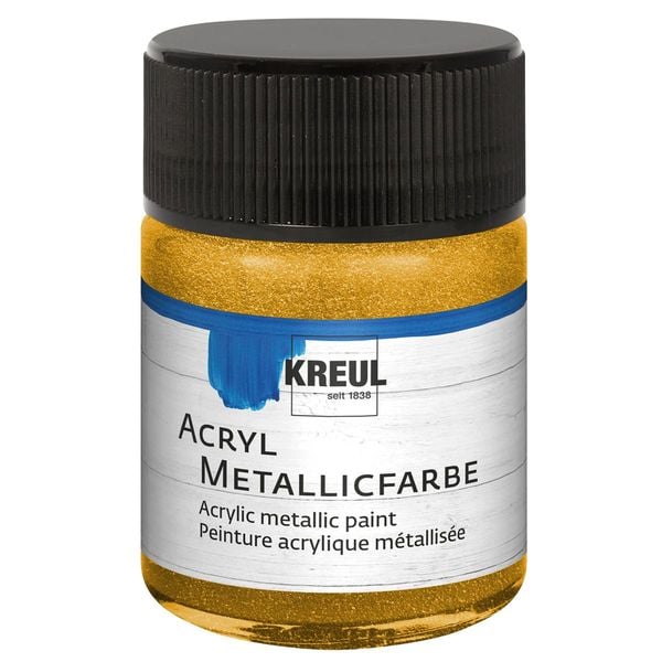 KREUL Acryl Metallicfarbe gold 50ml Glas