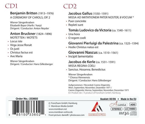 Produktbild: Britten - Bruckner - Gallus
