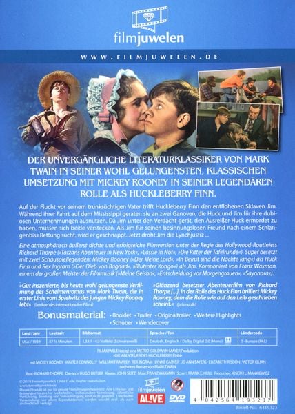 Produktbild: Die Abenteuer des Huckleberry Finn (Filmjuwelen)