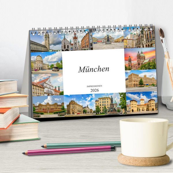Produktbild: M&uuml;nchen Impressionen (Tischkalender 2026 DIN A5 quer), CALVENDO Monatskalender