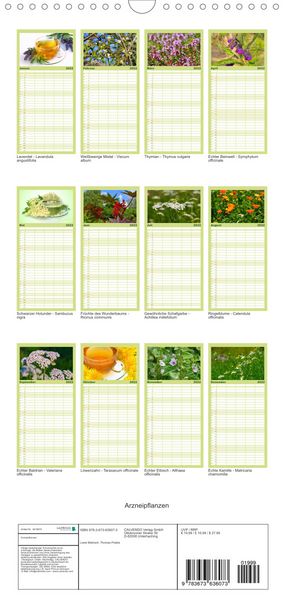 Produktbild: Familienplaner Arzneipflanzen (Wandkalender 2022 , 21 cm x 45 cm, hoch)