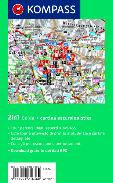 Produktbild: KOMPASS guida escursionistica Dolomiti di Sesto, Parco Naturale Tre Cime, 50 itinerari