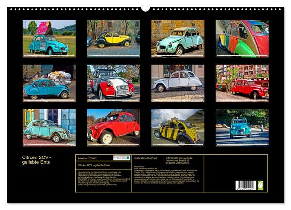 Produktbild: Citro&euml;n 2CV - geliebte Ente (Wandkalender 2026 DIN A2 quer), CALVENDO Monatskalender