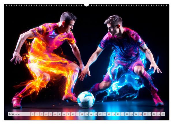 Produktbild: FU&szlig;BALLFIEBER Dynamische Szenen (Wandkalender 2026 DIN A2 quer), CALVENDO Monatskalender