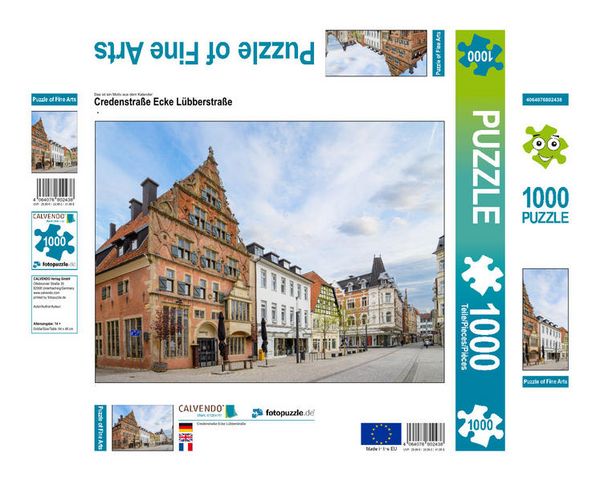 Produktbild: CALVENDO Puzzle Credenstra&szlig;e Ecke L&uuml;bberstra&szlig;e | 1000 Teile Lege-Gr&ouml;&szlig;e 64x48cm Foto-Puzzle f&uuml;r gl&uuml;ckliche Stunden