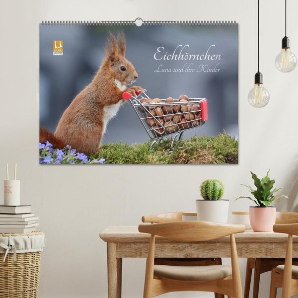 Produktbild: Eichh&ouml;rnchen Luna und ihre Kinder (Wandkalender 2026 DIN A2 quer), CALVENDO Monatskalender