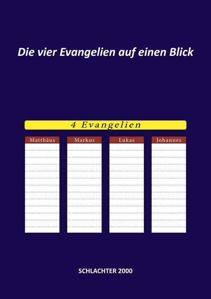 Produktbild: Die vier Evangelien auf einen Blick