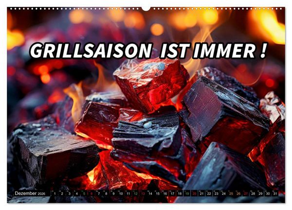 Produktbild: B wie BBQ Impressionen mit Spr&uuml;chen (Wandkalender 2026 DIN A2 quer), CALVENDO Monatskalender