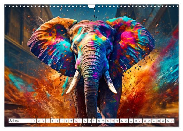 Produktbild: Farbsplash in der Tierwelt (Wandkalender 2027 DIN A3 quer), CALVENDO Monatskalender