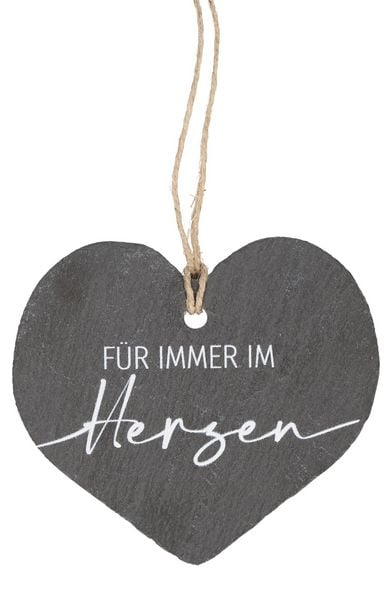 Produktbild: Herzanh&auml;nger aus Schiefer - F&uuml;r immer im Herzen