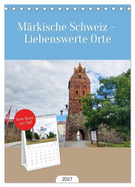 Produktbild: Tischplaner 2027 - M&auml;rkische Schweiz - Liebenswerte Orte (A5 Tischkalender zum Aufstellen) CALVENDO
