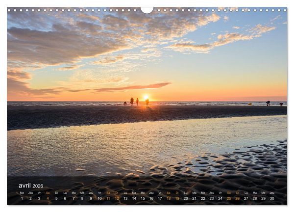 Produktbild: Baie de Somme Couchers de soleil (Calendrier mural 2026 DIN A3 vertical), CALVENDO calendrier mensuel