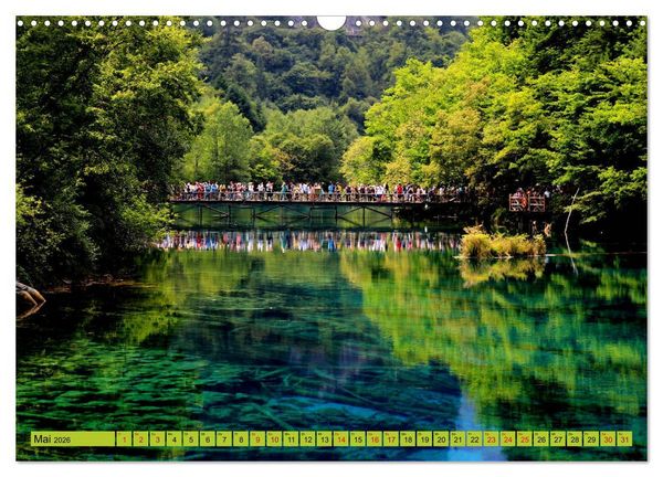Produktbild: Die magischen Gew&auml;sser von Jiuzhaigou und Huanglong (Wandkalender 2026 DIN A3 quer), CALVENDO Monatskalender