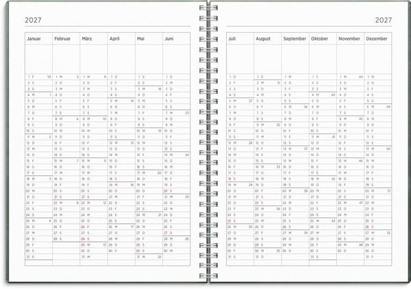 Produktbild: Kalender 26/27 Senator A5 Twist Gr&uuml;n