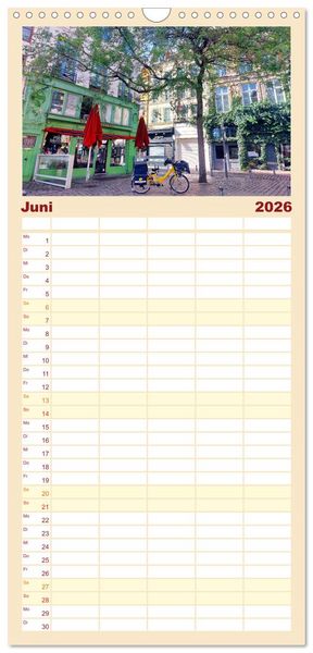 Produktbild: Familienplaner 2026 - Lille - Charmante Metropole in Nordfrankreich mit 5 Spalten (Wandkalender, 21 x 45 cm) CALVENDO