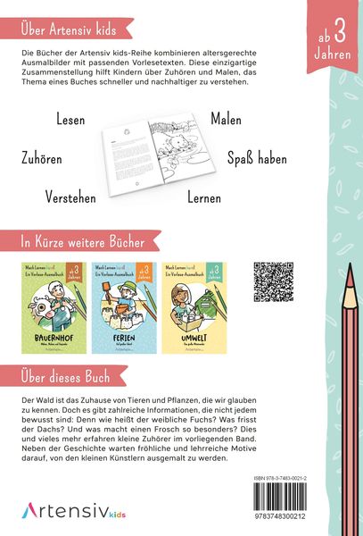 Produktbild: Wald - Ein Vorlese-Malbuch f&uuml;r Kinder ab 3 Jahren