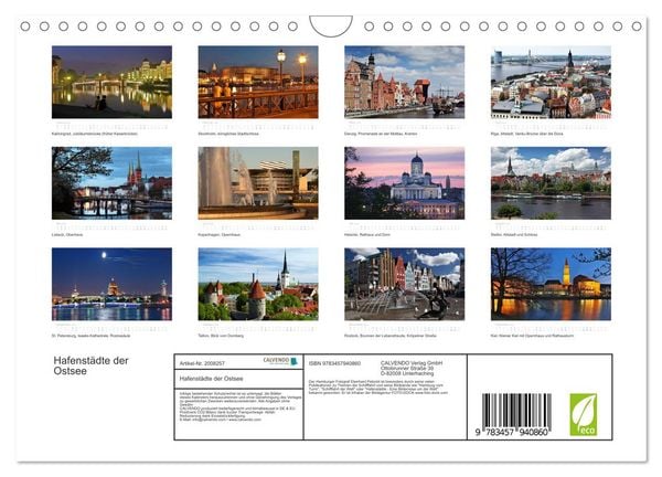 Produktbild: Hafenst&auml;dte der Ostsee (Wandkalender 2026 DIN A4 quer), CALVENDO Monatskalender
