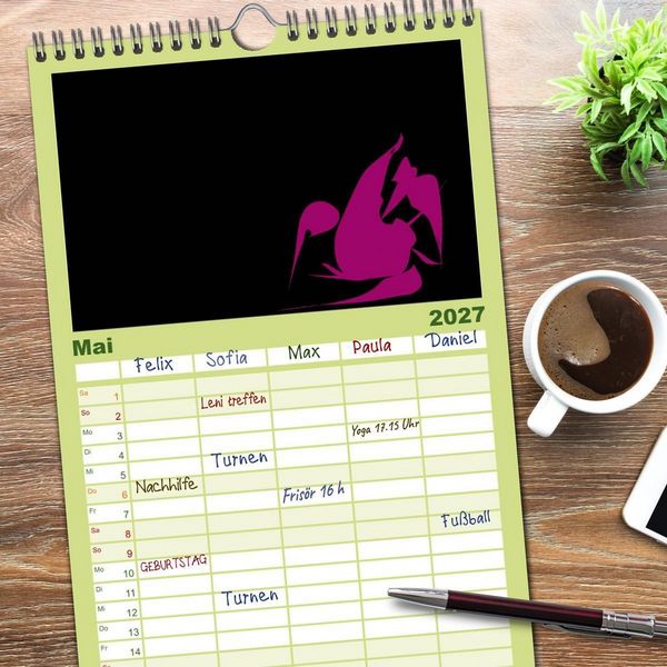 Produktbild: Familienplaner 2027 - Minimalistisch mit 5 Spalten (Wandkalender, 21 x 45 cm) CALVENDO