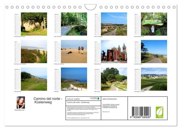 Produktbild: Camino del norte - K&uuml;stenweg (Wandkalender 2027 DIN A4 quer), CALVENDO Monatskalender
