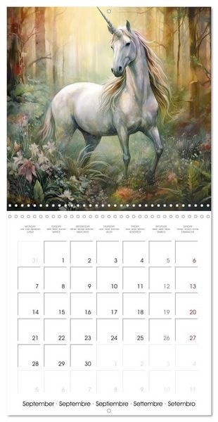 Produktbild: Licornes de conte de f&eacute;es (Calendrier mural carr&eacute; 2026 30x30 cm) Calendrier double avec une page pour vos prises de notes