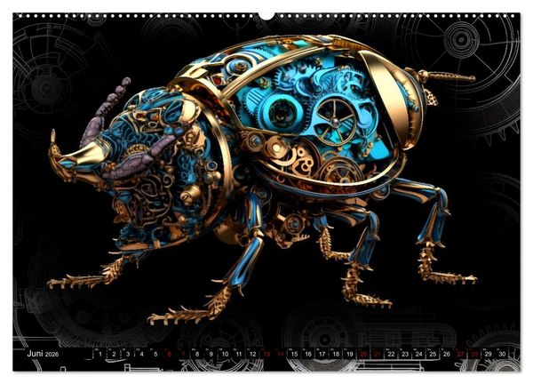 Produktbild: Mechanische Steampunk Tierwelt (hochwertiger Premium Wandkalender 2026 DIN A2 quer), Kunstdruck in Hochglanz