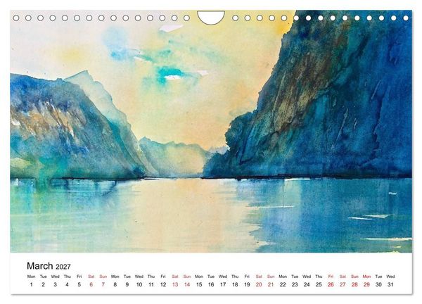 Produktbild: WATERCOLOR IMPRESSIONS (Wall Calendar 2027 DIN A4 landscape), CALVENDO 12 Month Wall Calendar