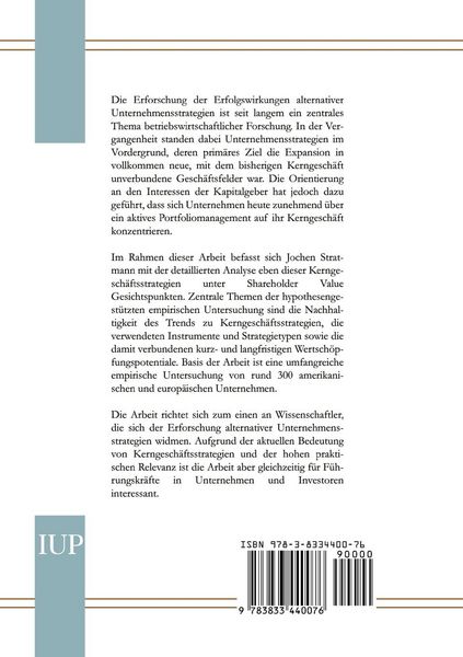 Produktbild: Kerngesch&auml;ftsstrategien im internationalen Vergleich