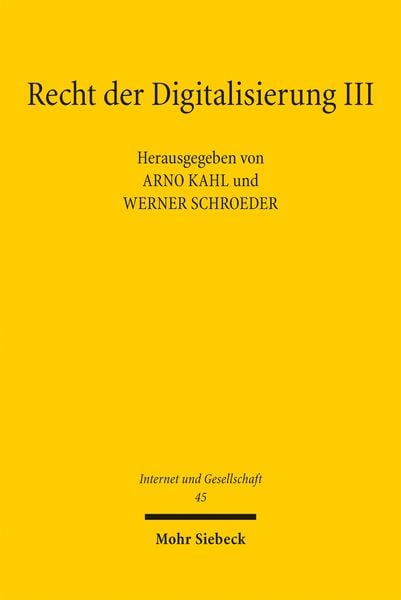 Produktbild: Recht der Digitalisierung III