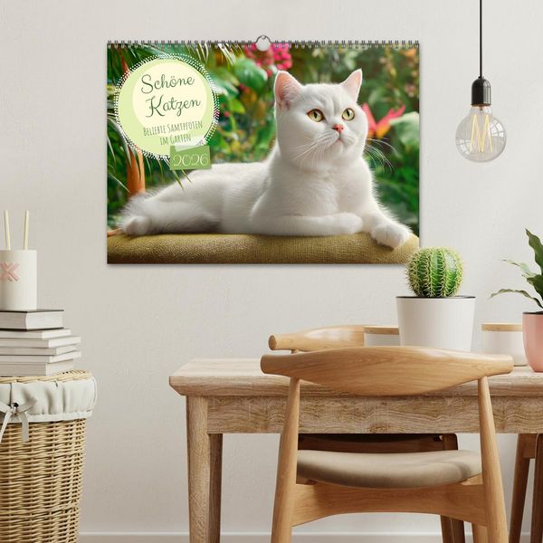 Produktbild: Sch&ouml;ne Katzen. Beliebte Samtpfoten im Garten (Wandkalender 2026 DIN A3 quer), CALVENDO Monatskalender