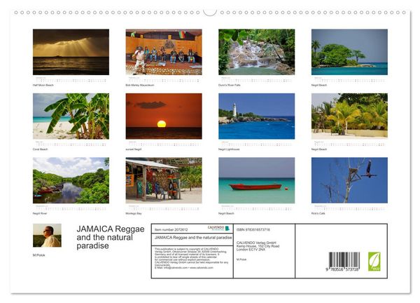 Produktbild: JAMAICA Reggae and the natural paradise (High Quality Premium Wall Calendar 2026 DIN A2 landscape),CALVENDO 12 Month Wall Calendar