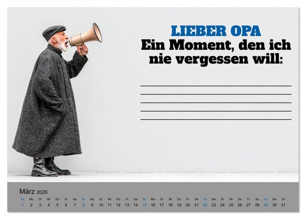 Produktbild: Kalender f&uuml;r Opa - Was ich dir sagen will (Tischkalender 2026 DIN A5 quer), CALVENDO Monatskalender