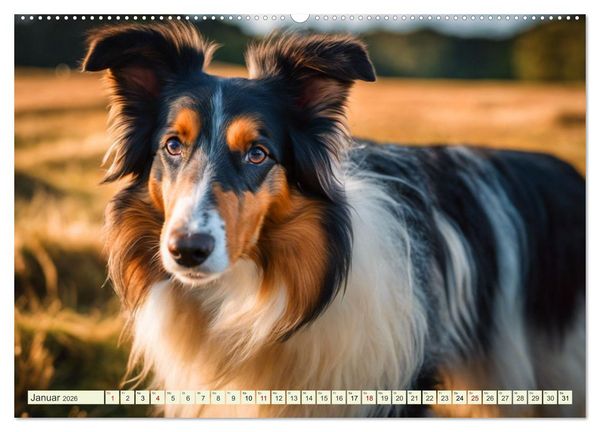 Produktbild: Traumhund Collie (hochwertiger Premium Wandkalender 2026 DIN A2 quer), Kunstdruck in Hochglanz