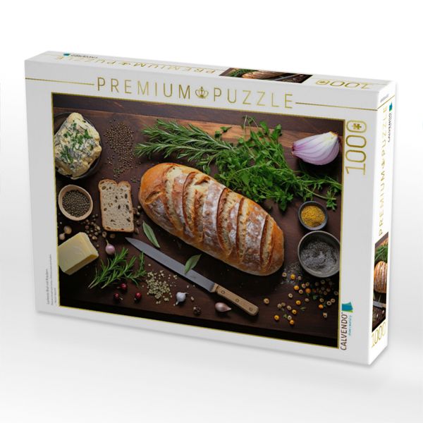 Produktbild: CALVENDO Puzzle Leckeres Brot mit Kr&auml;utern | 1000 Teile Lege-Gr&ouml;&szlig;e 64x48cm Foto-Puzzle f&uuml;r gl&uuml;ckliche Stunden