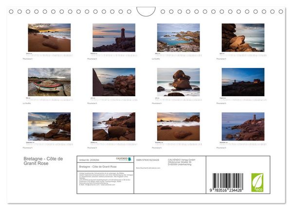 Produktbild: Bretagne - C&ocirc;te de Granit Rose (Wandkalender 2026 DIN A4 quer), CALVENDO Monatskalender