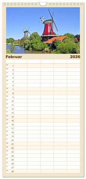 Produktbild: Familienplaner 2026 - Ostfriesland mit 5 Spalten (Wandkalender, 21 x 45 cm) CALVENDO
