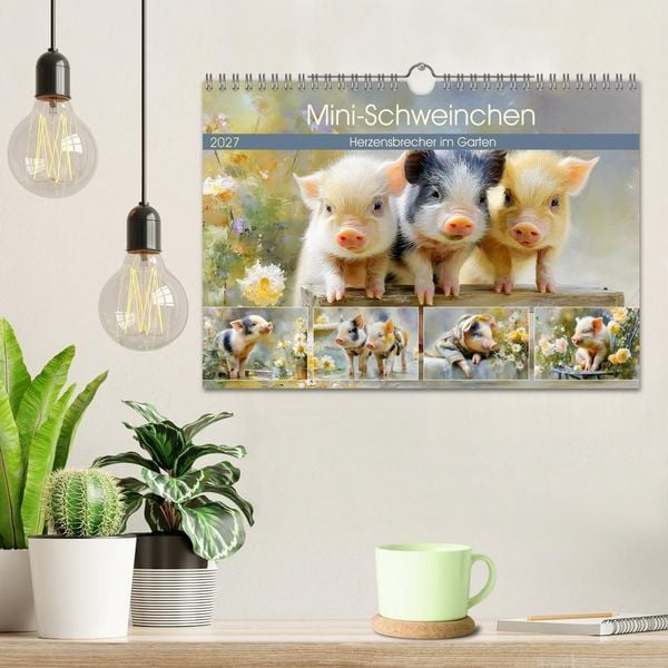 Produktbild: Mini-Schweinchen. Herzensbrecher im Garten (Wandkalender 2027 DIN A4 quer), CALVENDO Monatskalender