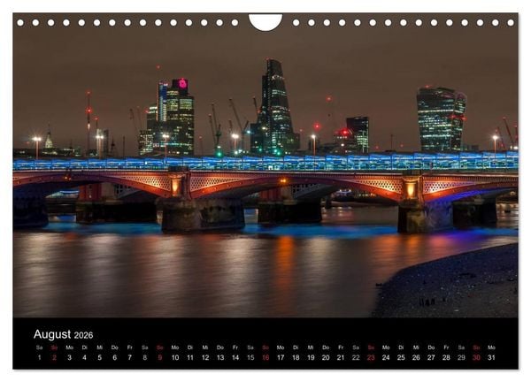 Produktbild: London - Nachts an der Themse (Wandkalender 2026 DIN A4 quer), CALVENDO Monatskalender