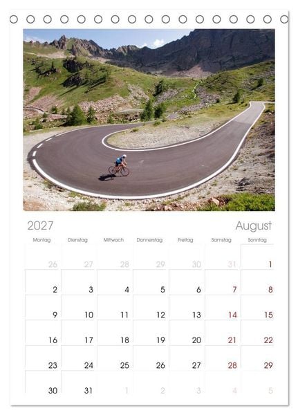 Produktbild: Tischplaner 2027 - Alpenp&auml;sse auf dem Rennrad Vol. 1 (A5 Tischkalender zum Aufstellen) CALVENDO