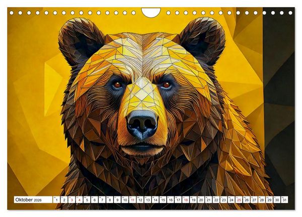 Produktbild: Low Poly Wildlife (Wandkalender 2026 DIN A4 quer), CALVENDO Monatskalender