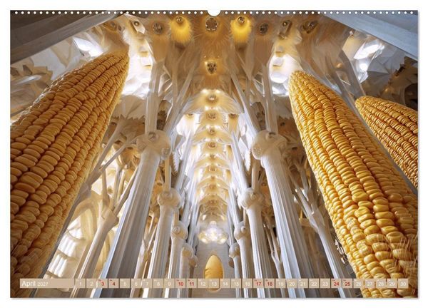 Produktbild: Vegitecture. Fotorealistische Visionen architektonischer Details (hochwertiger Premium Wandkalender 2027 DIN A2 quer), Kunstdruck in Hochglanz