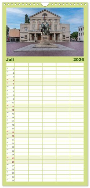 Produktbild: Familienplaner 2026 - Weimar - Kulturstadt im Herzen Europas mit 5 Spalten (Wandkalender, 21 x 45 cm) CALVENDO