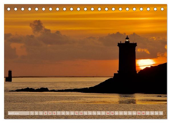 Produktbild: Couchers de soleil sur Kermorvan (Calendrier de bureau 2026 DIN A5 vertical), CALVENDO calendrier mensuel