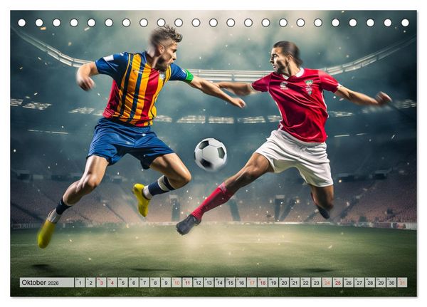 Produktbild: Fussball - Zweikampf (Tischkalender 2026 DIN A5 quer), CALVENDO Monatskalender