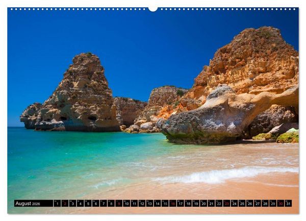Produktbild: Str&auml;nde, Felsen und Meer - ALGARVE 2026 (hochwertiger Premium Wandkalender 2026 DIN A2 quer), Kunstdruck in Hochglanz