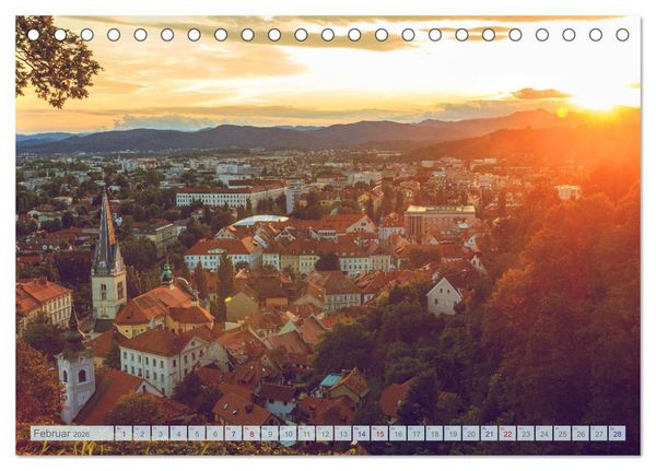 Produktbild: Ljubljana - Sloweniens wundersch&ouml;ne Hauptstadt (Tischkalender 2026 DIN A5 quer), CALVENDO Monatskalender