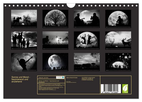 Produktbild: Sonne und Mond - faszinierend und anziehend (Wandkalender 2026 DIN A4 quer), CALVENDO Monatskalender